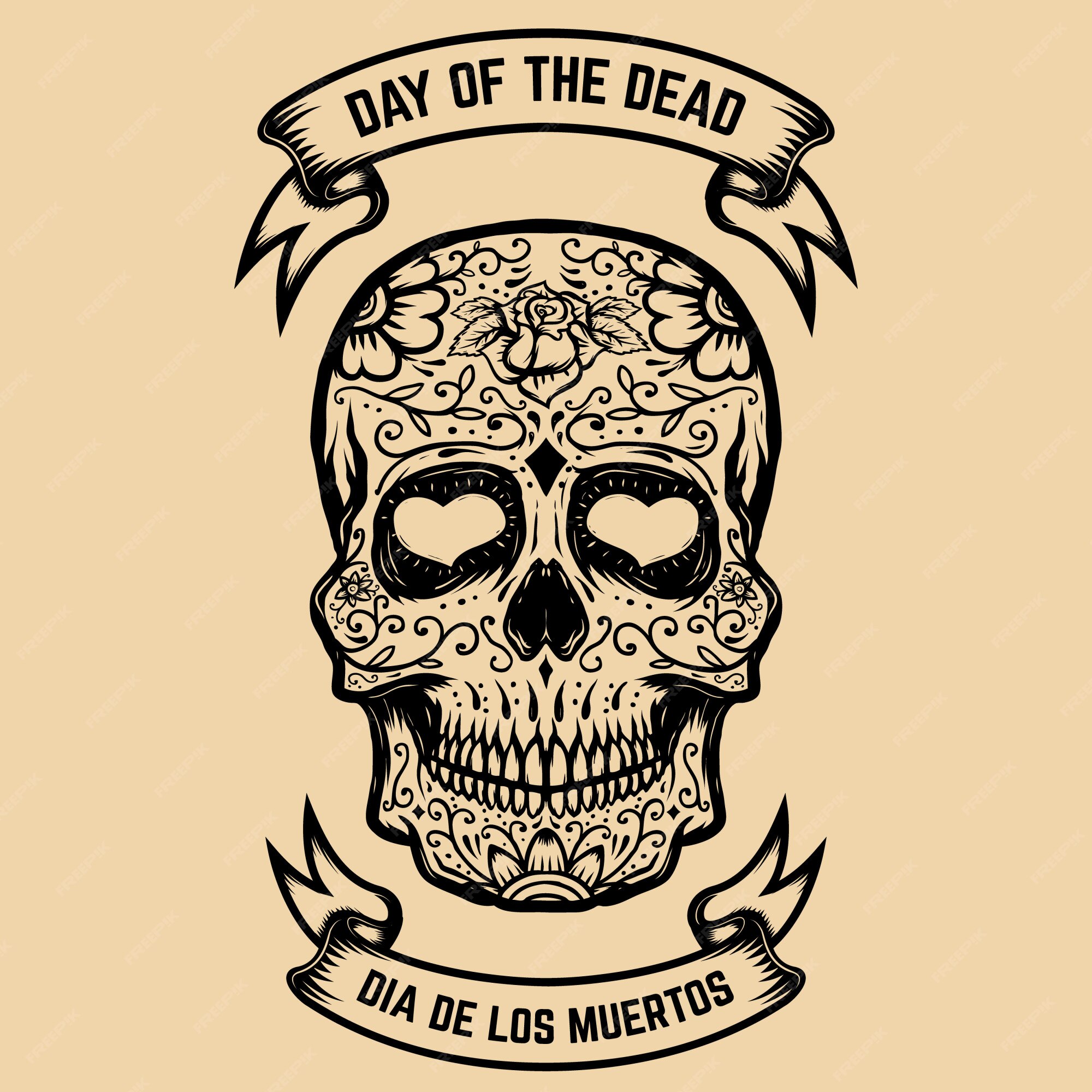 Matar Clasificación sin embargo Dia de los muertos. dia de los muertos. calavera de azúcar con estampado de  flores. elemento para cartel, tarjeta de felicitación. ilustración | Vector  Premium