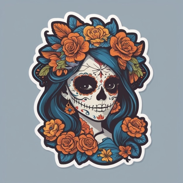 El día de los muertos fondo vectorial de dibujos animados