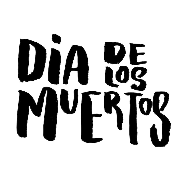 Dia de los muertos. frase de letras sobre fondo blanco. elemento de diseño de carteles, pancartas, camisetas, emblemas. ilustración vectorial