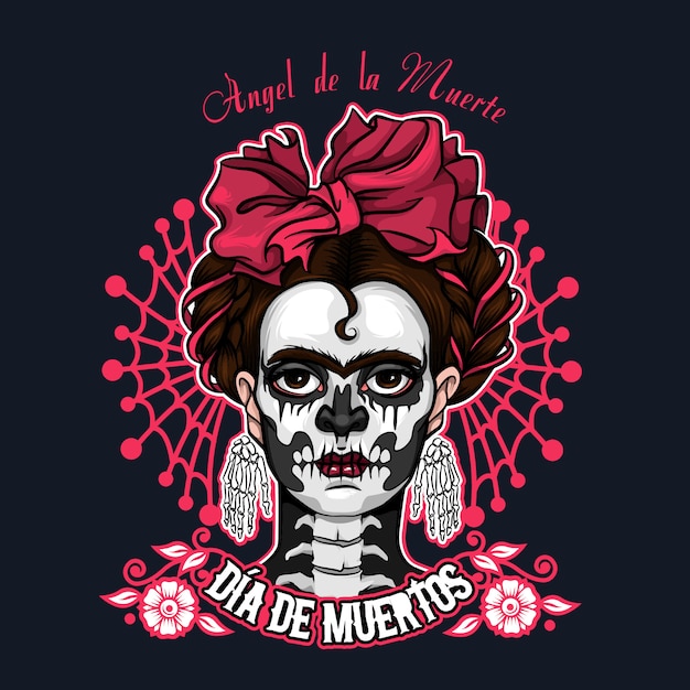 Vector dia de muertos santa muerte ilustración de halloween