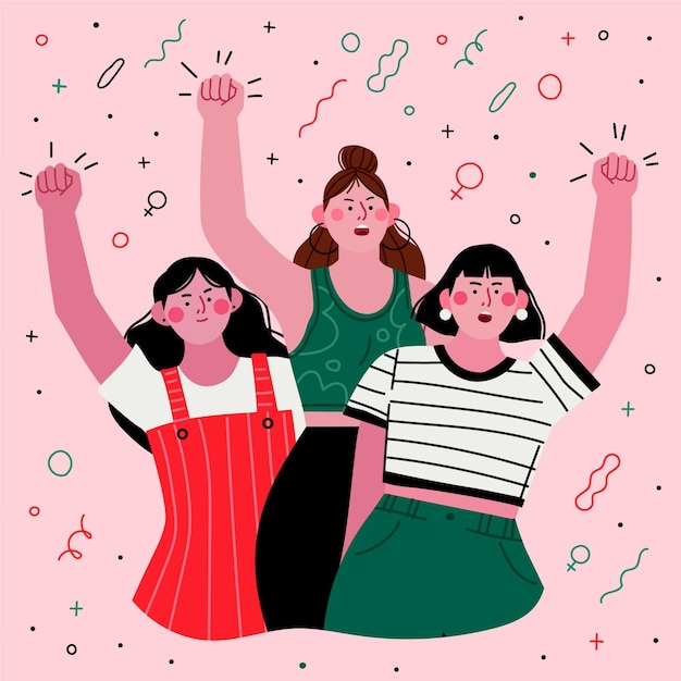 Día de la mujer dibujado a mano plana