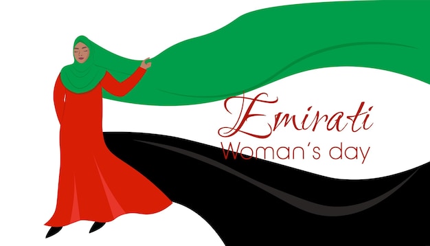 Día de la mujer de los Emiratos 28 de agosto Bandera y colores de los EAU
