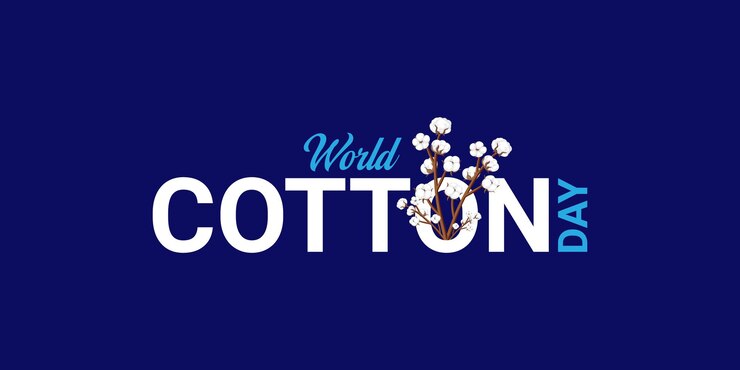 Vector día mundial del algodón logotipo aislado diseño de concepto creativo diseño de fondo de algodón día mundial del algodón