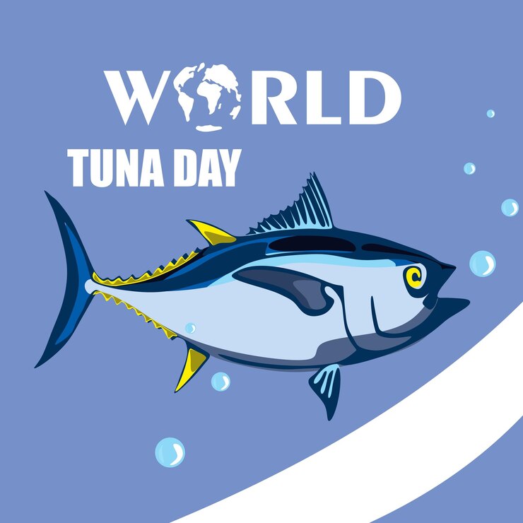 Vector día mundial del atún vector estilizado clipart ilustración