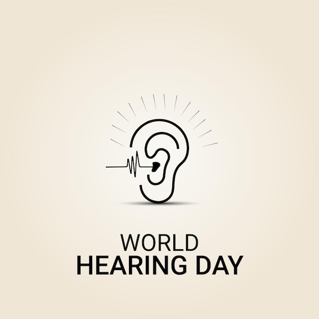 Día Mundial de la AudiciónVector de íconos de escucha de música