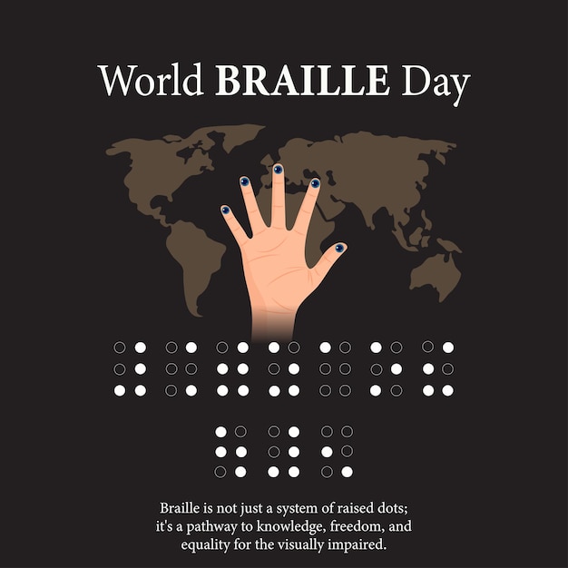 Vector el día mundial del braille