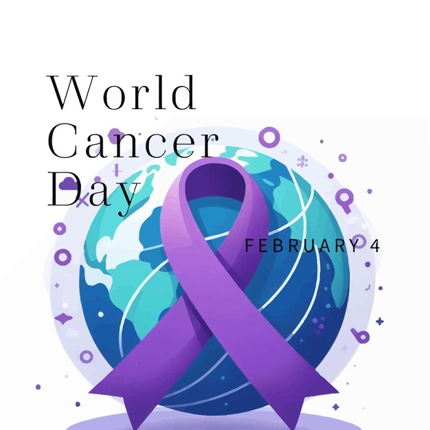 Vector día mundial del cáncer vectorial