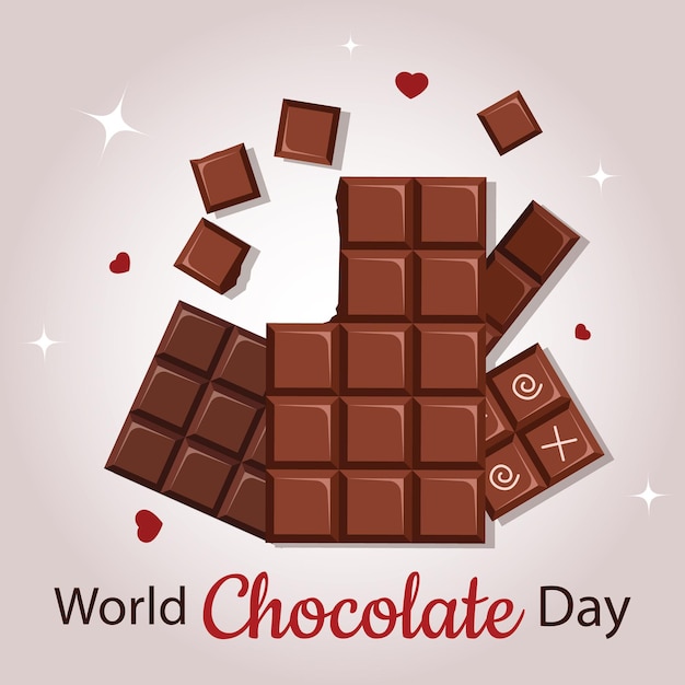 Día Mundial del Chocolate Letrado de chocolate Ilustración vectorial de fondo