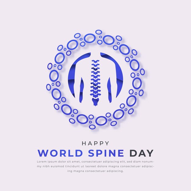 Vector día mundial de la columna vertebral estilo de corte de papel diseño ilustración para el fondo cartel banner publicidad