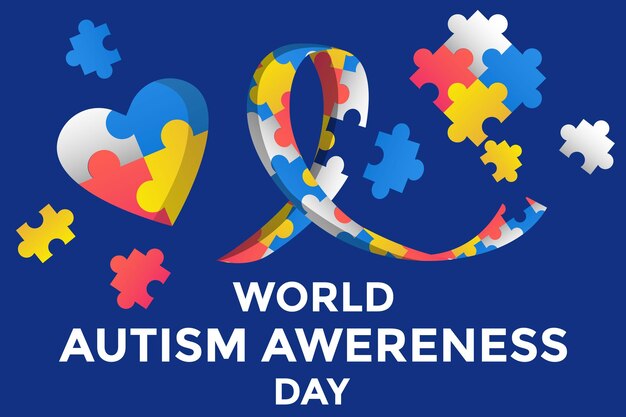 Día Mundial de Concienciación sobre el Autismo Diseño vectorial de ilustraciones de fondo