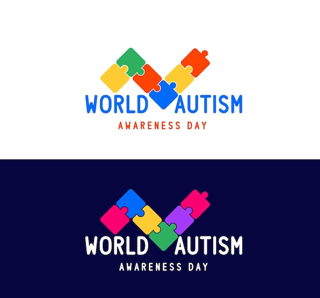 Vector el día mundial de la concienciación sobre el autismo, que se celebra el 2 de abril, es el día mundial del autismo, el día en el que las redes sociales, los carteles médicos, los anuncios y los folletos de insignia se celebran por primera vez en todo el mundo.