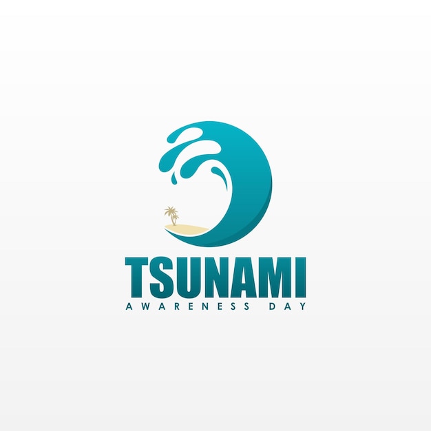Día Mundial de Concienciación sobre los Tsunamis con una ilustración de olas altas