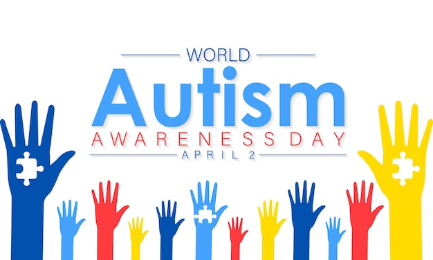 Día Mundial de Concientización sobre el Autismo Celebrado cada año el 2 de abril Concientizamiento médico Vector banner flyer póster y diseño de plantilla de medios sociales