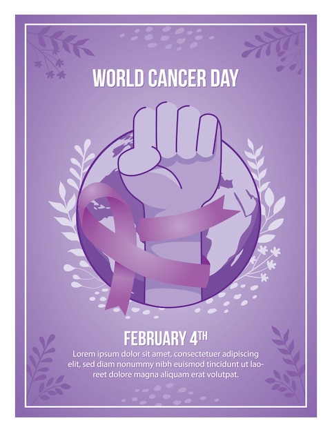 Día mundial contra el cáncer puño contra el cáncer póster