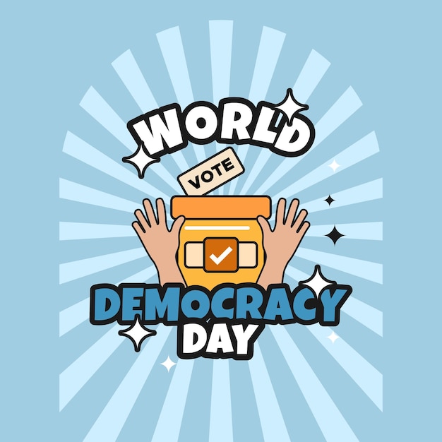 Día Mundial de la Democracia Diseño vectorial de Groovy