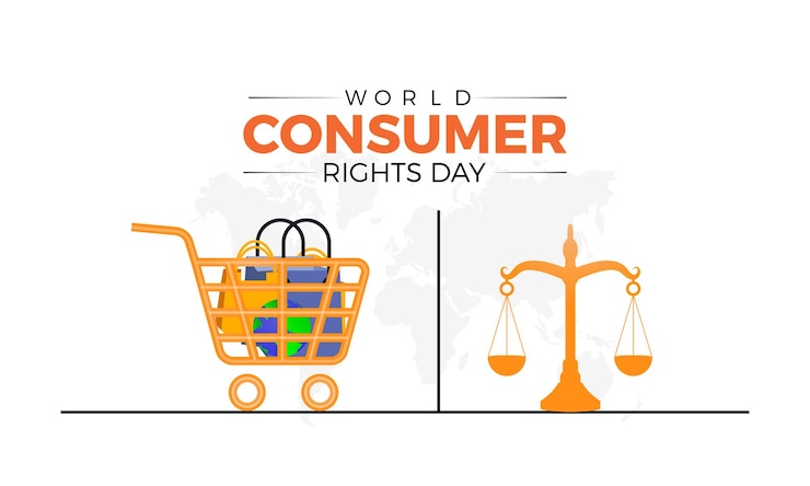 Vector el día mundial de los derechos del consumidor se celebra cada año el 15 de marzo.