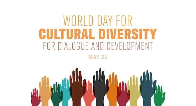Día Mundial de la Diversidad Cultural para el Diálogo y el Desarrollo Diseño de plantillas Ilustración de silueta con diferentes colores
