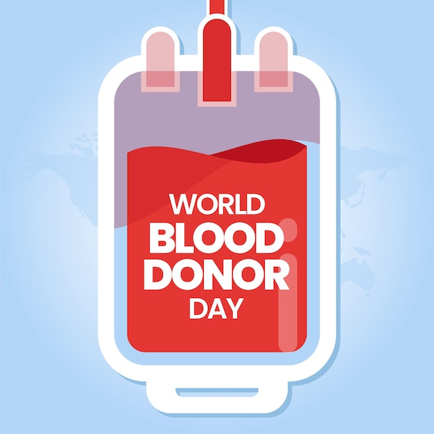 Día Mundial del Donante de Sangre 14 de junio publicación en las redes sociales Banner Ilustración de fondo