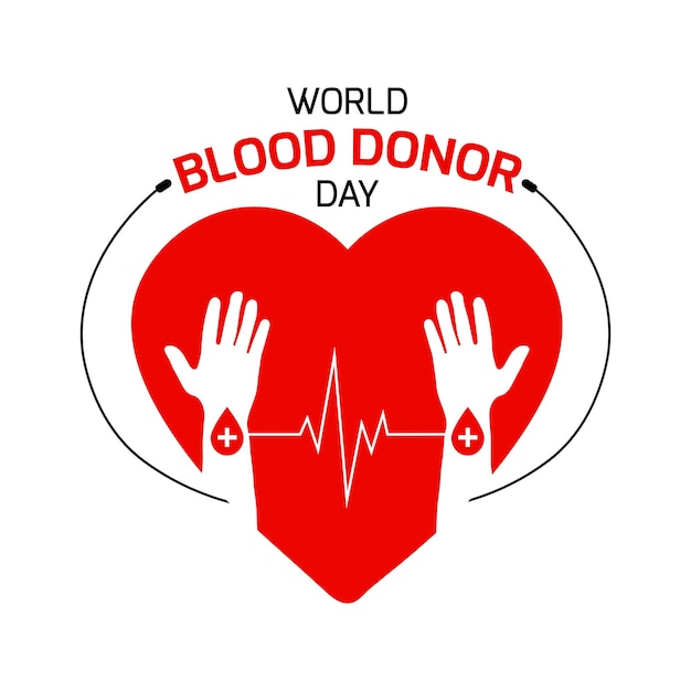 Día mundial del donante de sangre 14 de junio vector día del donante de sangre