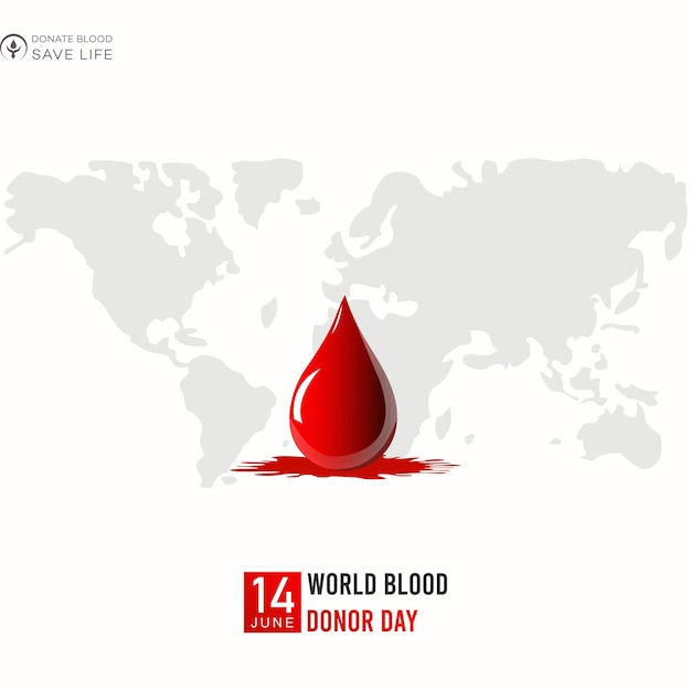 Día Mundial del Donante de Sangre Un icono para el cartel del Día Mundial del Dador de Sangre Ilustración de la publicación en las redes sociales