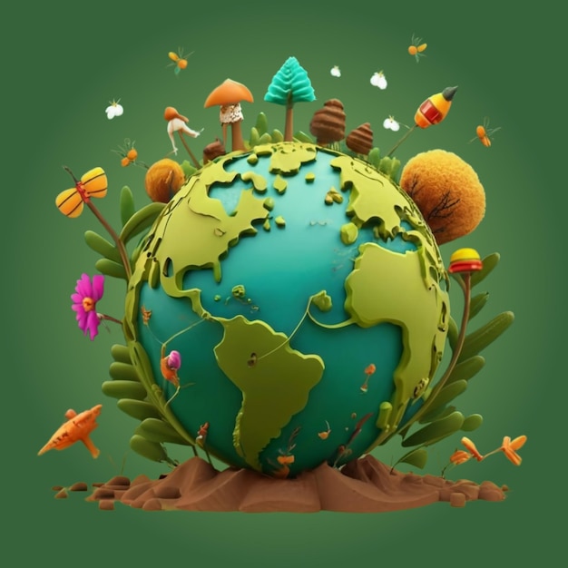 Vector día mundial de educación ambiental de vector gratis ai generado