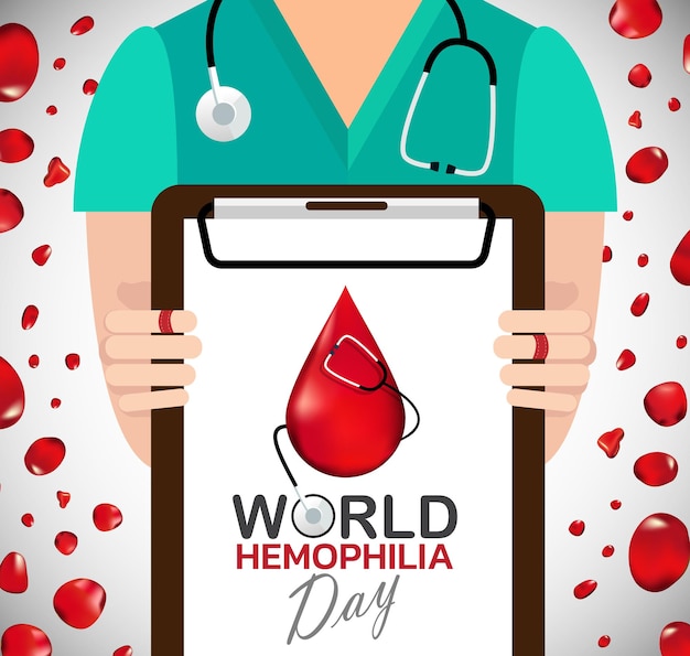 Vector el día mundial de la hemofilia se celebra todos los años el 17 de abril