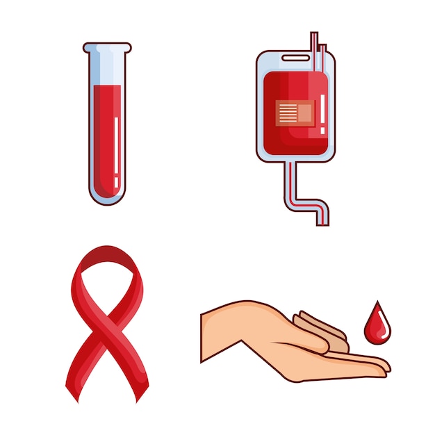 Vector día mundial de la hemofilia establece iconos