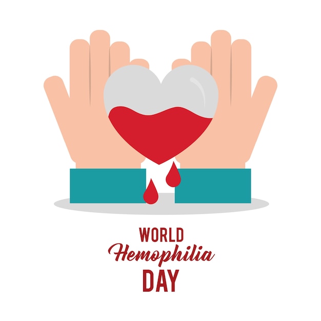 Día mundial de la hemofilia con sangre del corazón