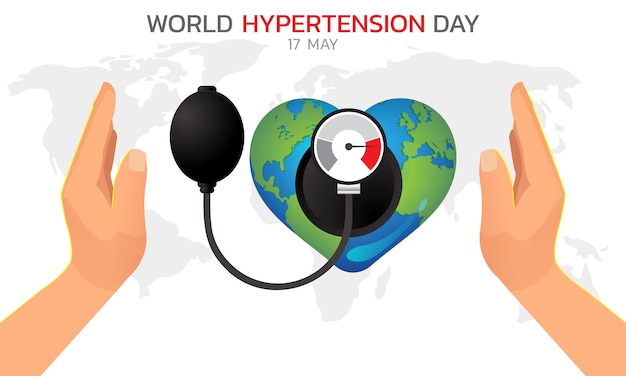 Vector el día mundial de la hipertensión se celebra todos los años el 17 de mayo