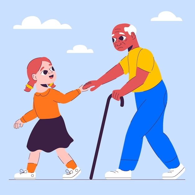 Día mundial humanitario dibujado a mano ilustración plana