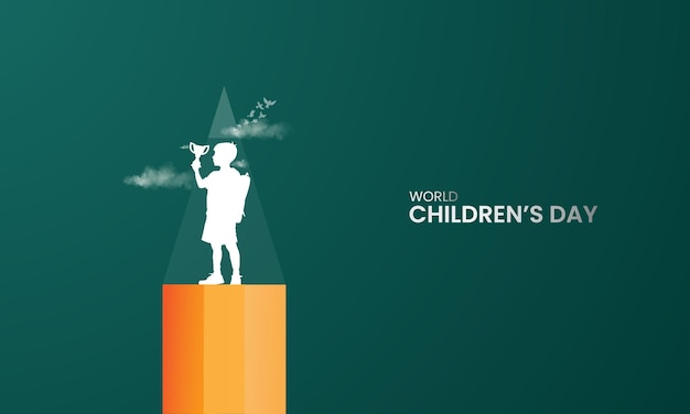 Día Mundial de la Infancia Diseño creativo para el poster de la bandera Lápiz infantil 3D Ilustración
