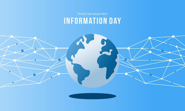 Día Mundial de la Información sobre el Desarrollo. Ilustración de icono de información de tecnología