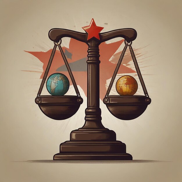 Vector día mundial de la justicia día internacional de la justicia ilustración vectorial