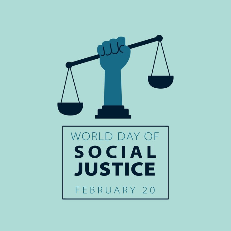 Día Mundial de la Justicia Social Vector dibujado a mano
