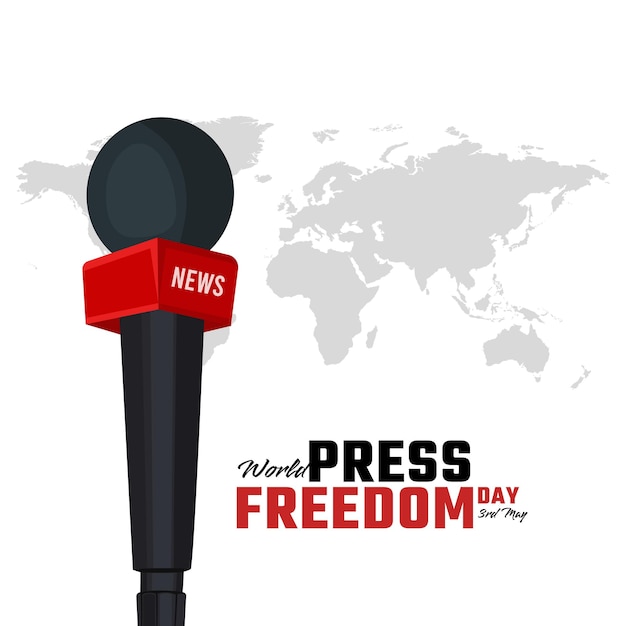 Vector día mundial de la libertad de la prensa medios sociales post día mundial de las libertades de prensa o día mundial de los medios de comunicación