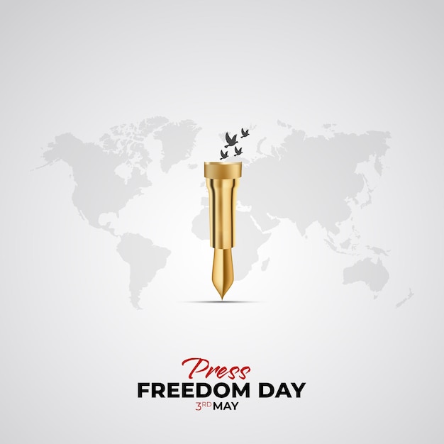 Vector día mundial de la libertad de la prensa medios sociales post día mundial de las libertades de prensa o día mundial de los medios de comunicación