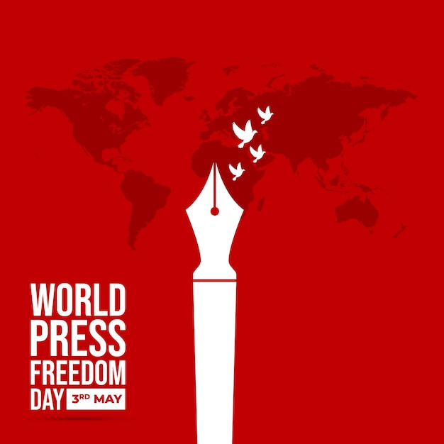 Vector día mundial de la libertad de la prensa medios sociales post día mundial de las libertades de prensa o día mundial de los medios de comunicación