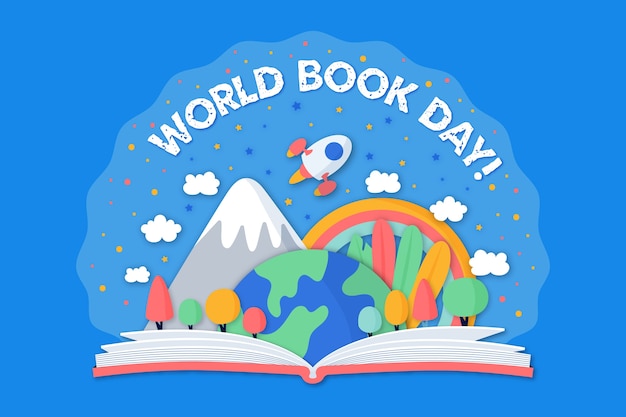 Día mundial del libro dibujado a mano