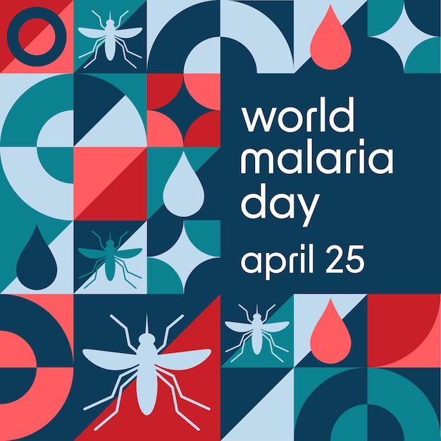 Vector día mundial de la malaria 25 de abril concepto de vacaciones plantilla para cartel de cartel de fondo con inscripción de texto ilustración vectorial eps10