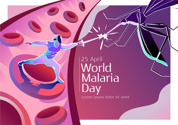 Vector día mundial de la malaria