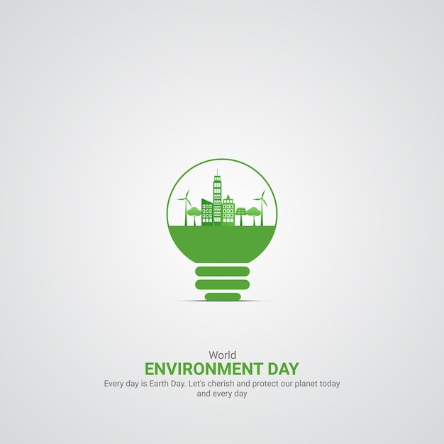 Día Mundial del Medio Ambiente 5 de junio Anuncios creativos Día Mundial del medio ambiente 5 de junio Cartel cartel Ilustración vectorial 3D