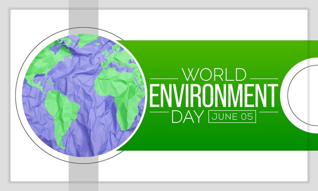 Vector el día mundial del medio ambiente se celebra todos los años el 5 de junio