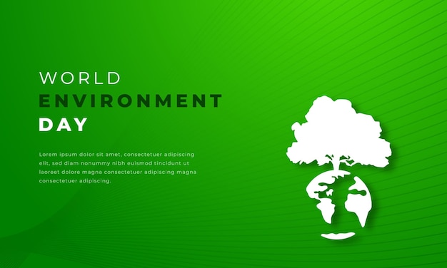 Día Mundial del Medio Ambiente Estilo de corte de papel Diseño vectorial Ilustración para anuncios de carteles de fondo