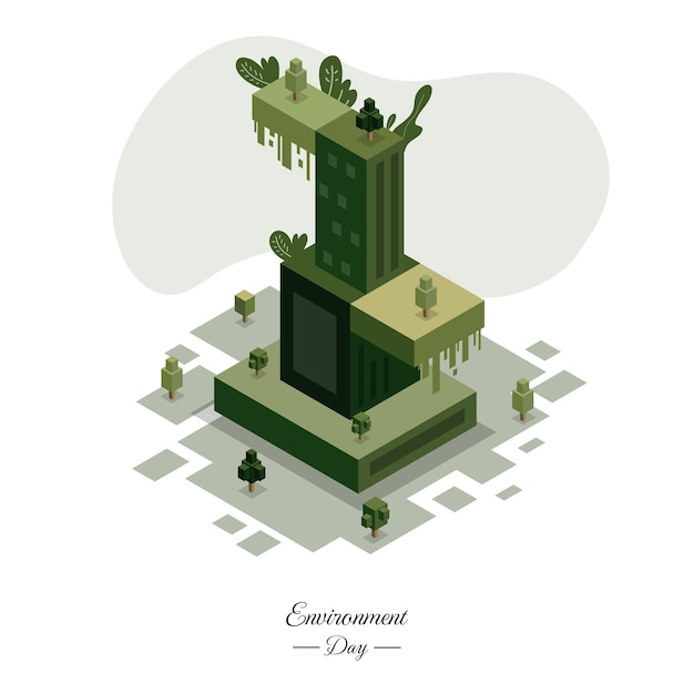 Día mundial del medio ambiente con vector de estilo isométrico