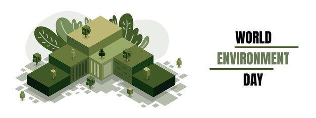 Día mundial del medio ambiente con vector de estilo isométrico