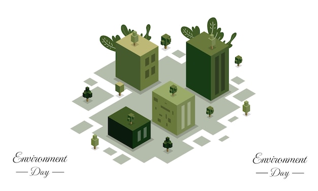 Día mundial del medio ambiente con vector de estilo isométrico