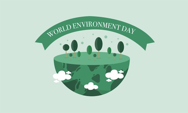 Vector día mundial del medio ambiente con vector de ilustración de concepto de tierra verde