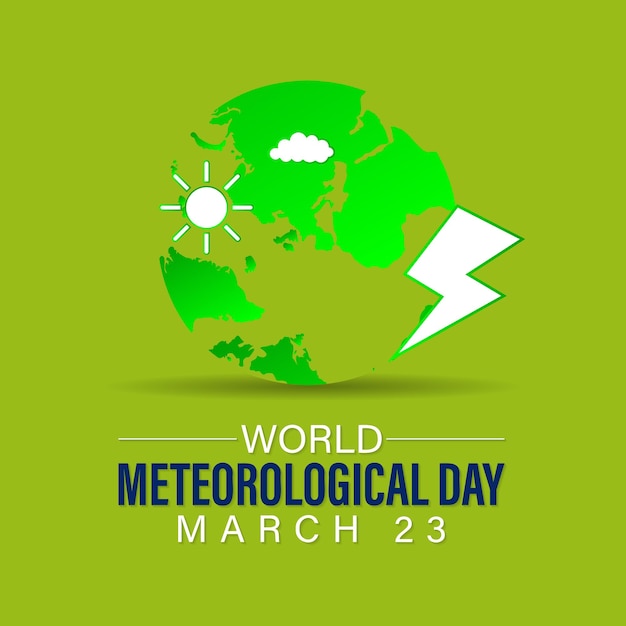 Día Mundial de la Meteorología observado cada año el 23 de marzo Vector banner flyer póster y diseño de plantillas de medios sociales