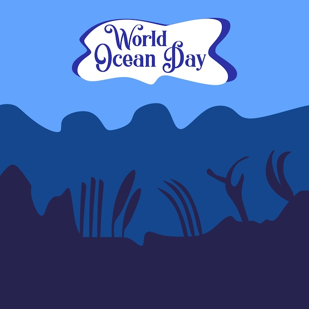 Vector dia mundial del oceano