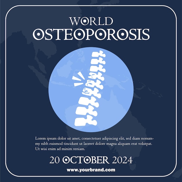 Día mundial de la osteoporosis vector de publicaciones en las redes sociales